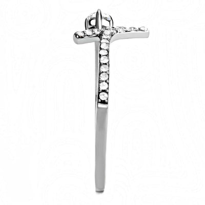 DA145 - High polished (no plating) Stainless Steel Ring with AAA Grade